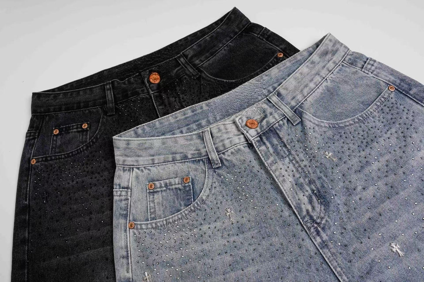CapCabin “Stardust Washed Wide-Leg Jeans”