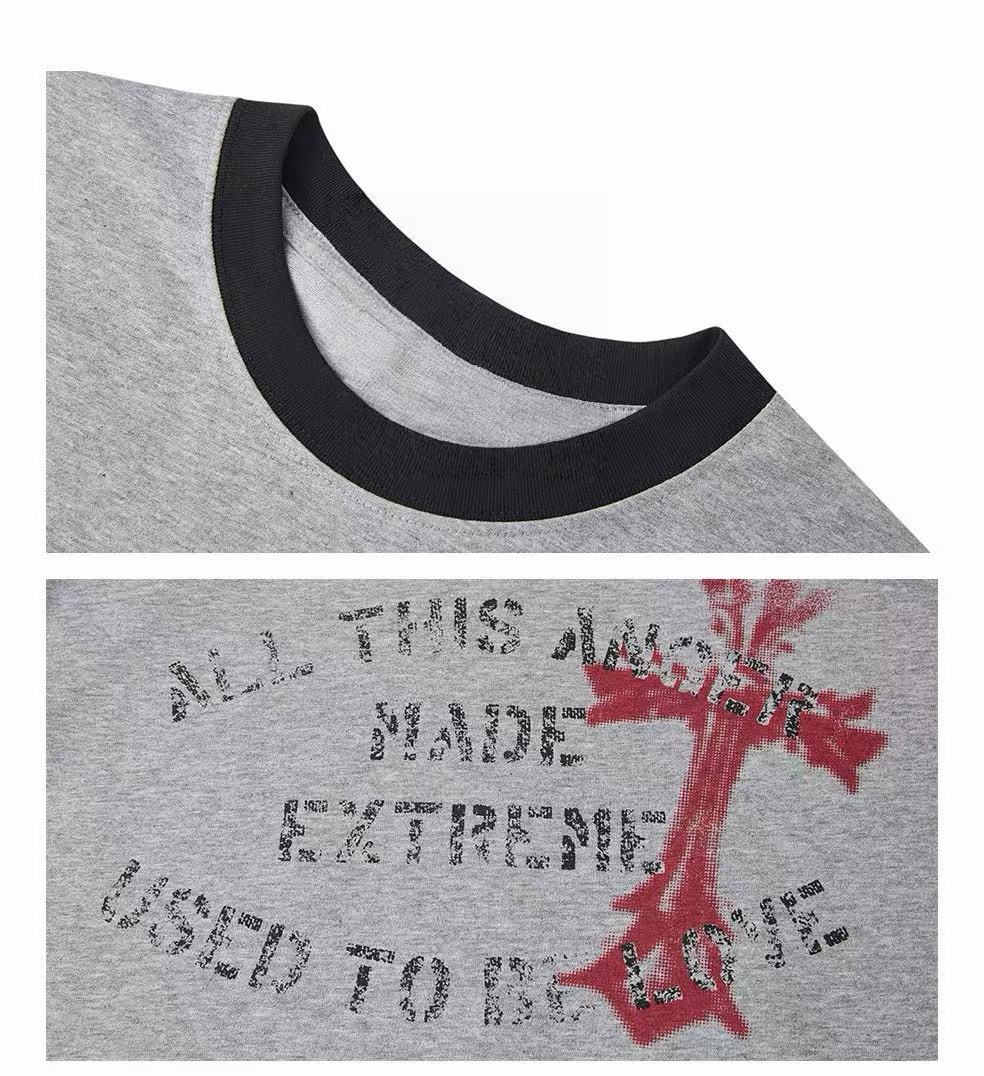 CapCabin “Vintage Cross Graphic Ringer Tee”