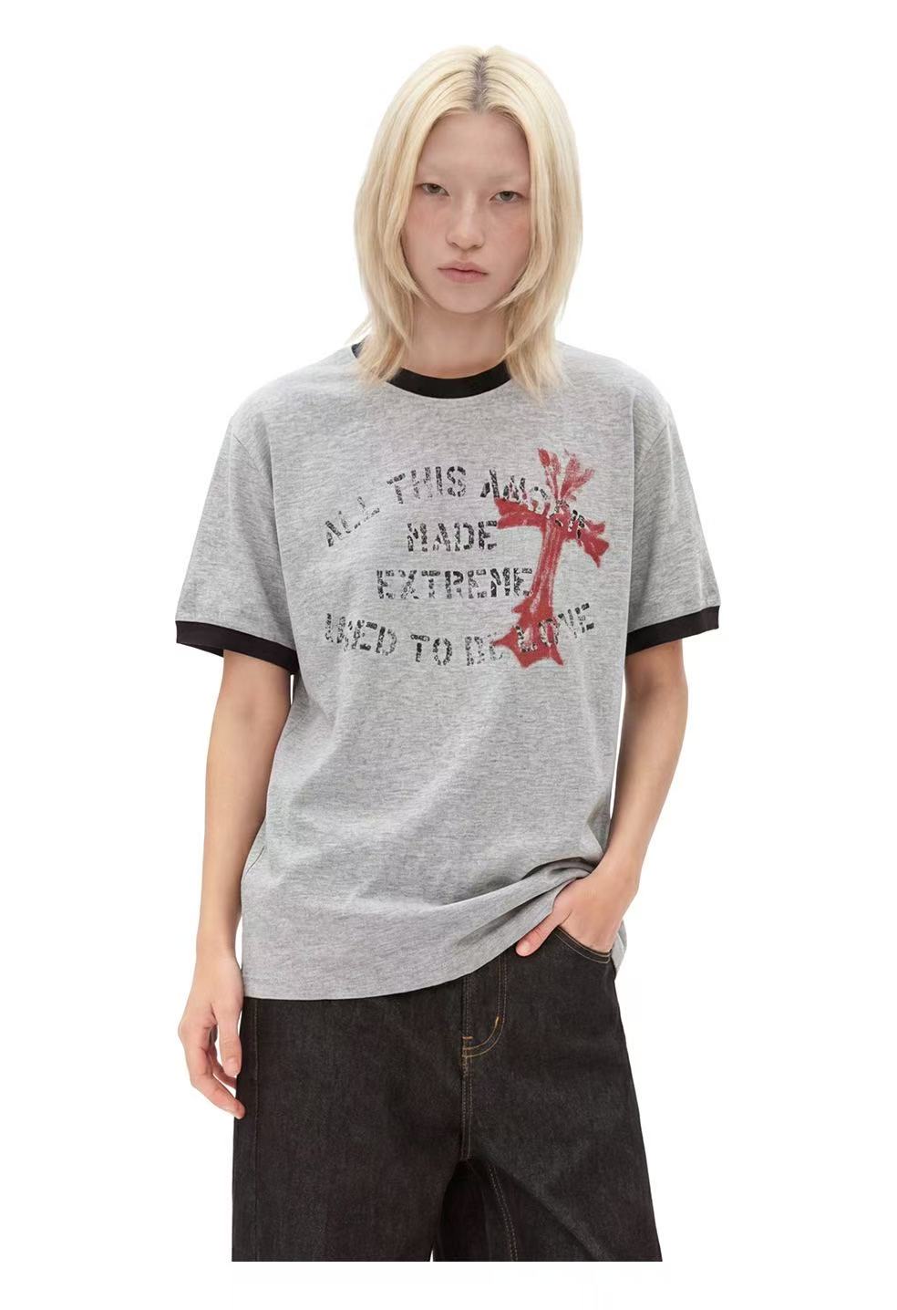 CapCabin “Vintage Cross Graphic Ringer Tee”