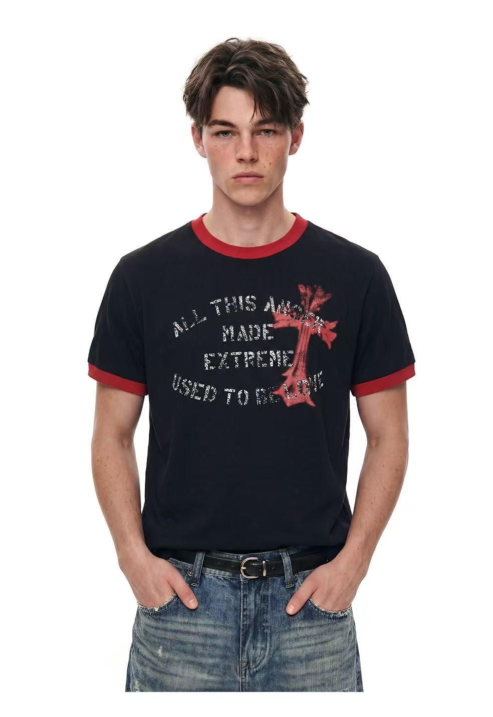 CapCabin “Vintage Cross Graphic Ringer Tee”