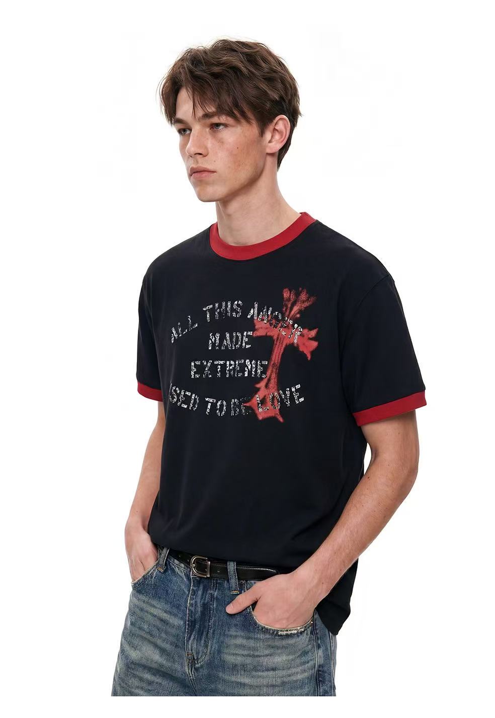 CapCabin “Vintage Cross Graphic Ringer Tee”