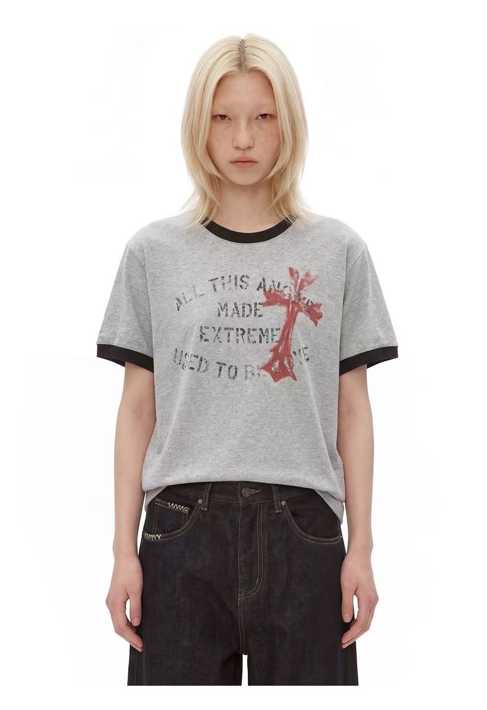 CapCabin “Vintage Cross Graphic Ringer Tee”