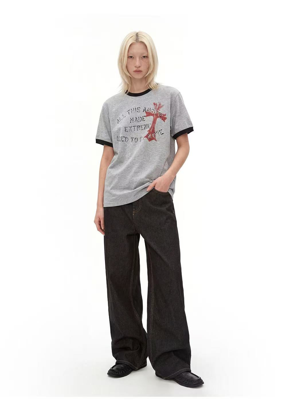 CapCabin “Vintage Cross Graphic Ringer Tee”