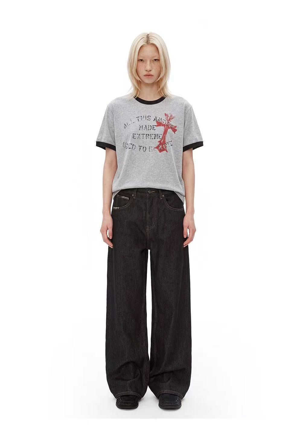CapCabin “Vintage Cross Graphic Ringer Tee”