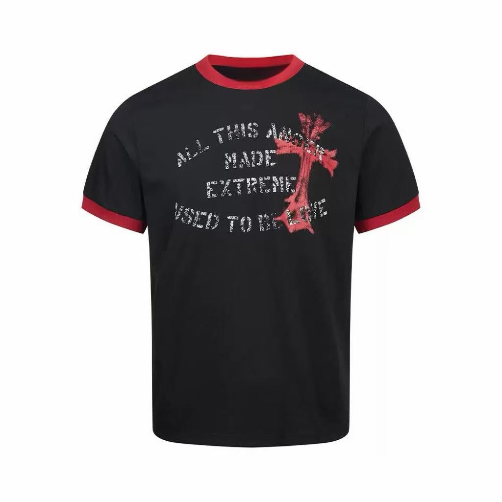 CapCabin “Vintage Cross Graphic Ringer Tee”