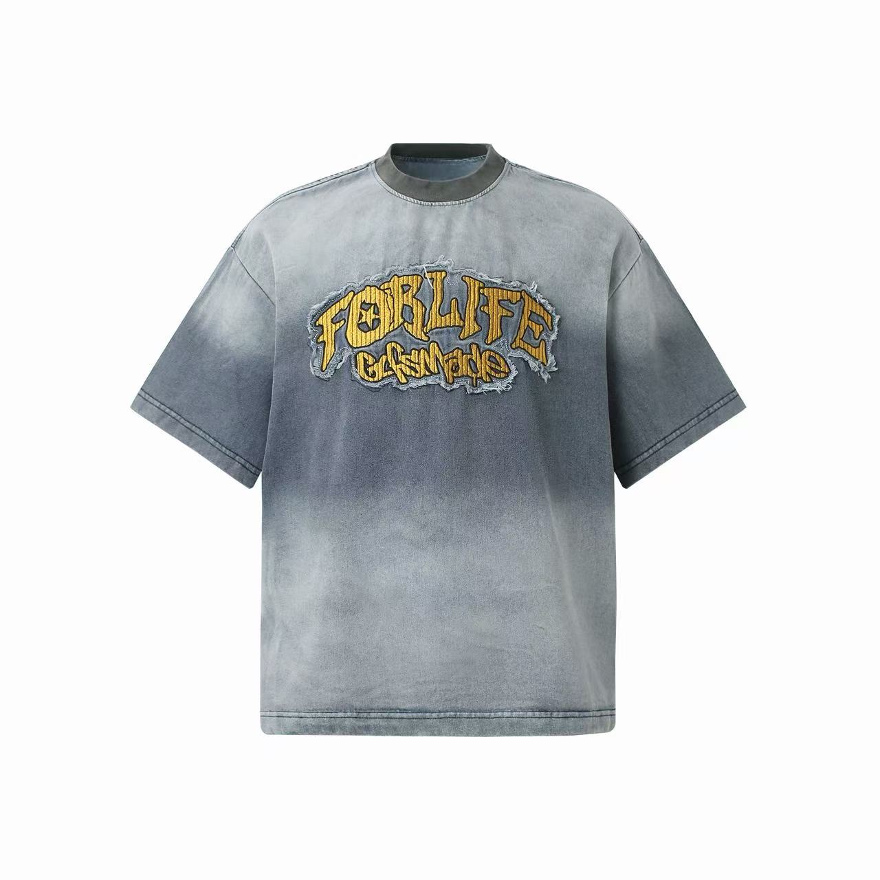 CapCabin Vintage Distressed Embroidery Graphic T-Shirt