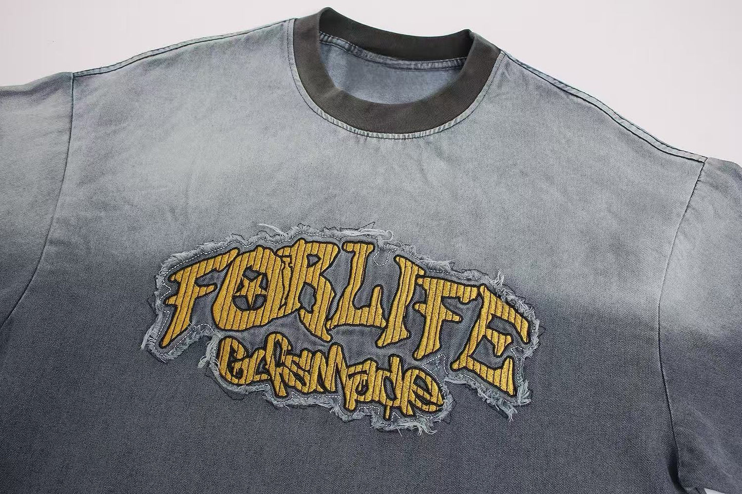 CapCabin Vintage Distressed Embroidery Graphic T-Shirt