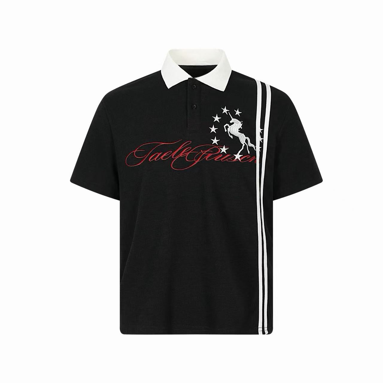 CapCabin “Script Stripe Polo Tee”