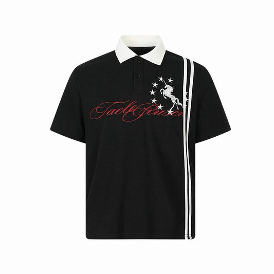 CapCabin “Script Stripe Polo Tee”