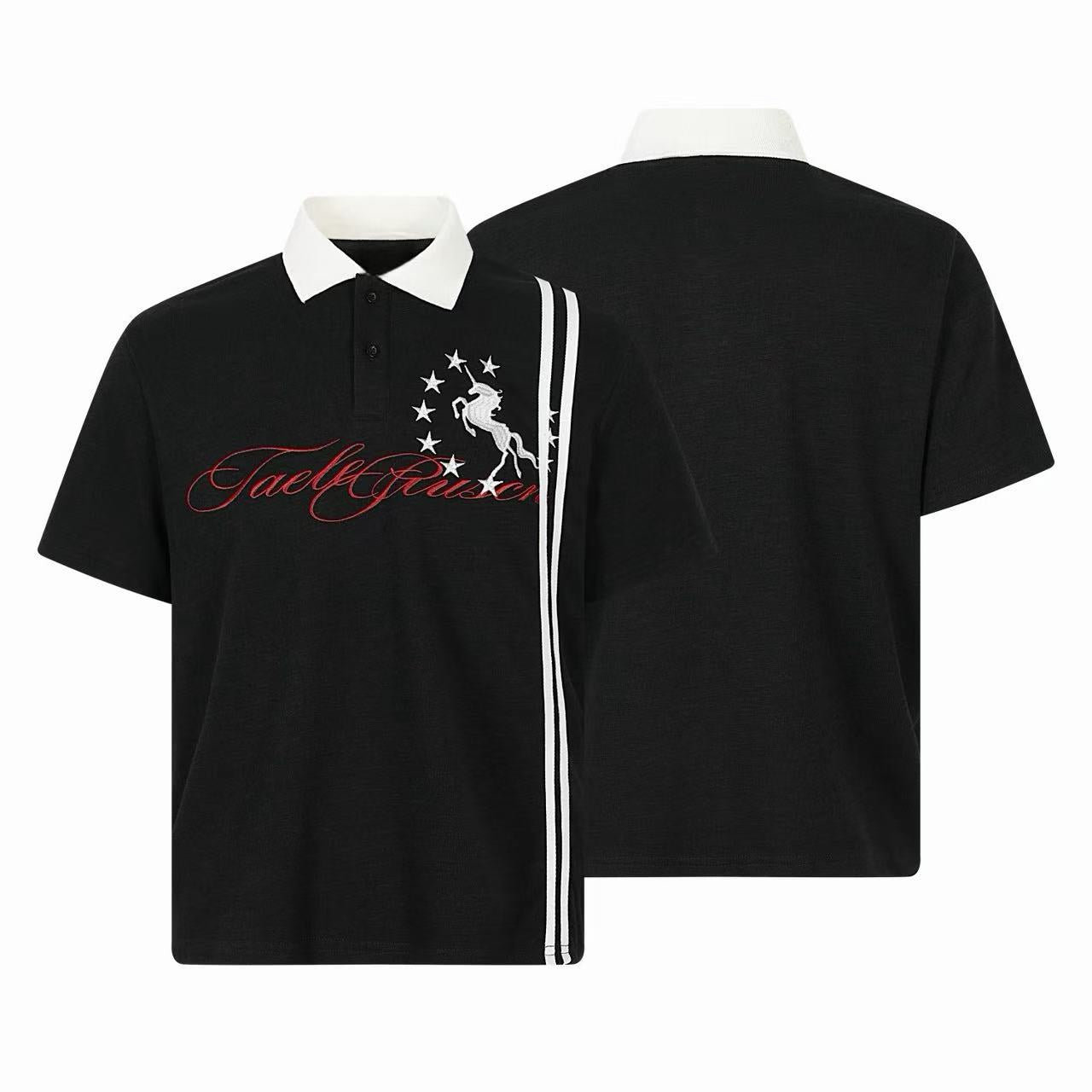 CapCabin “Script Stripe Polo Tee”
