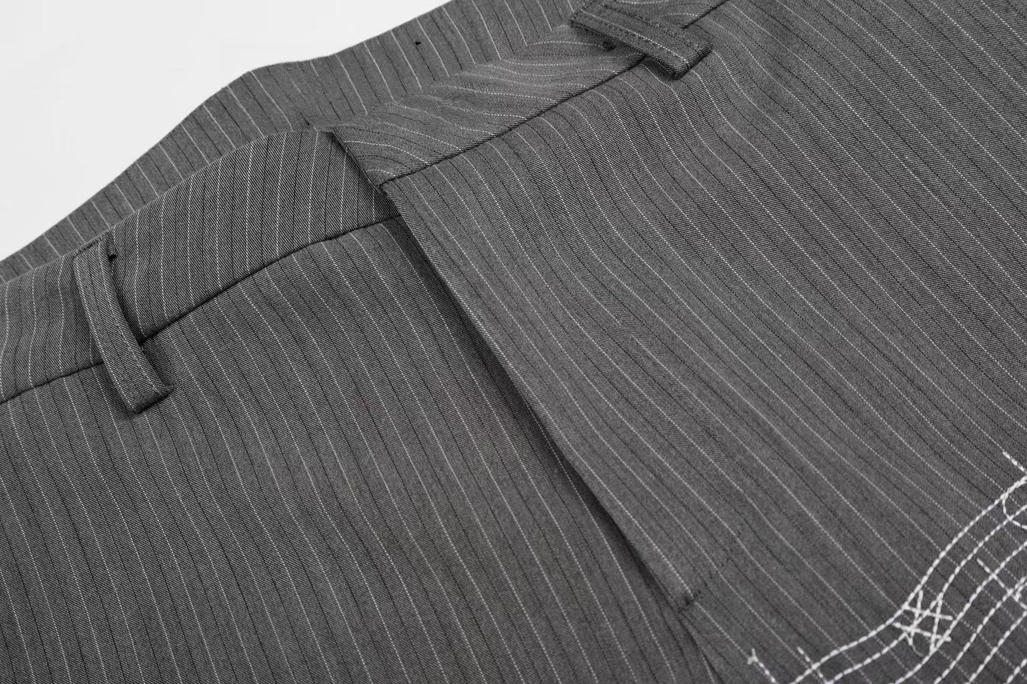 CapCabin “Pinstripe Symphony Wide-Leg Pants”