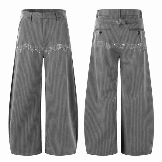 CapCabin “Pinstripe Symphony Wide-Leg Pants”