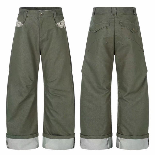 CapCabin “Vintage Utility Fold-Hem Pants”