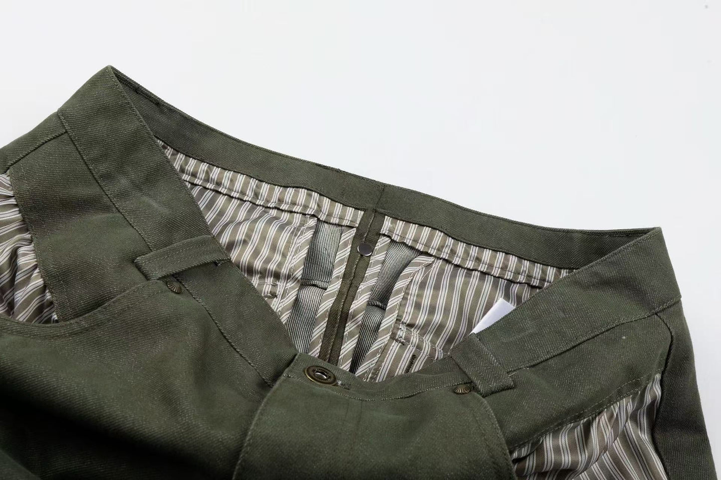 CapCabin “Vintage Utility Fold-Hem Pants”