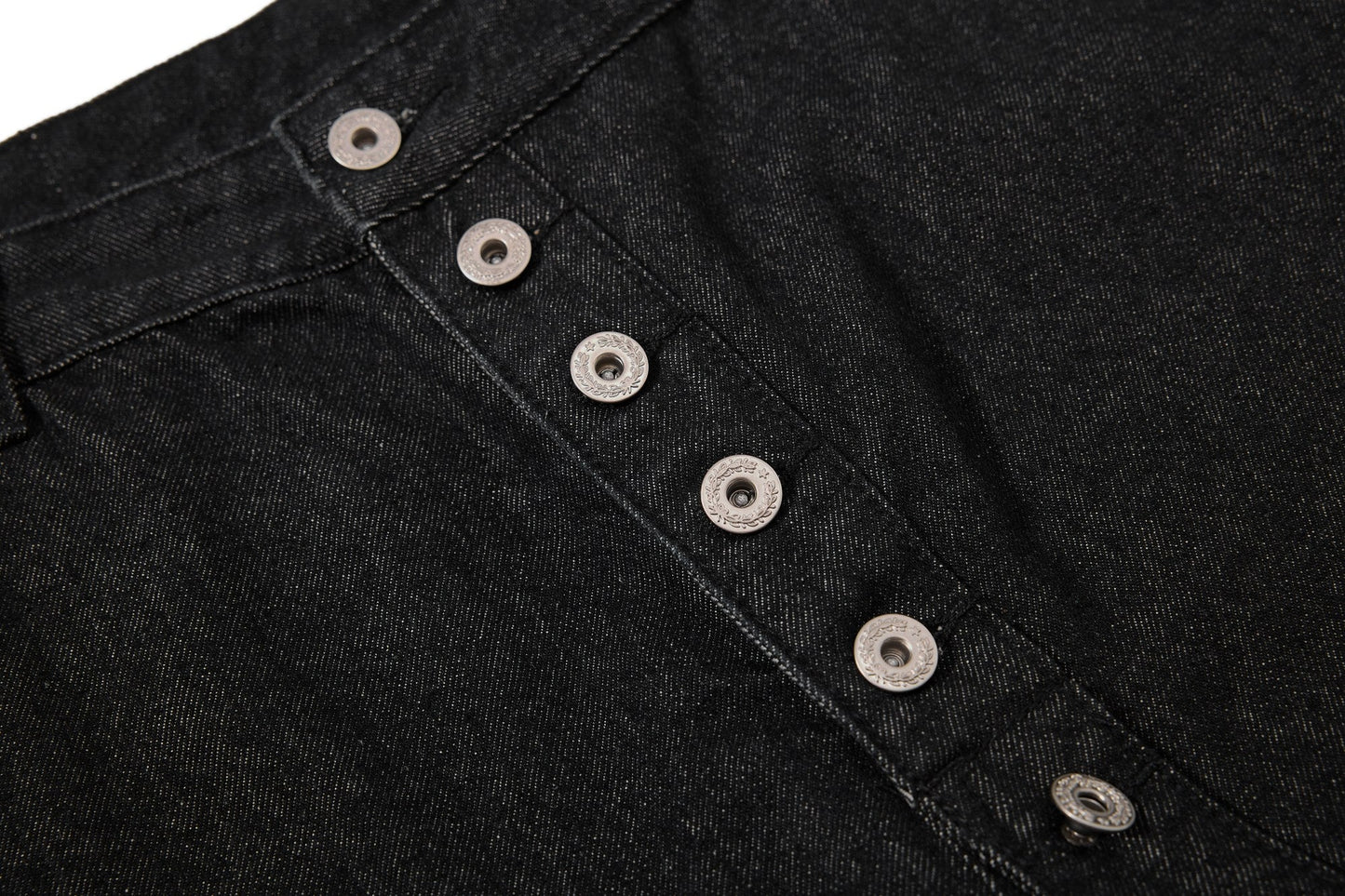 CapCabin Asymmetric Button Denim Shorts