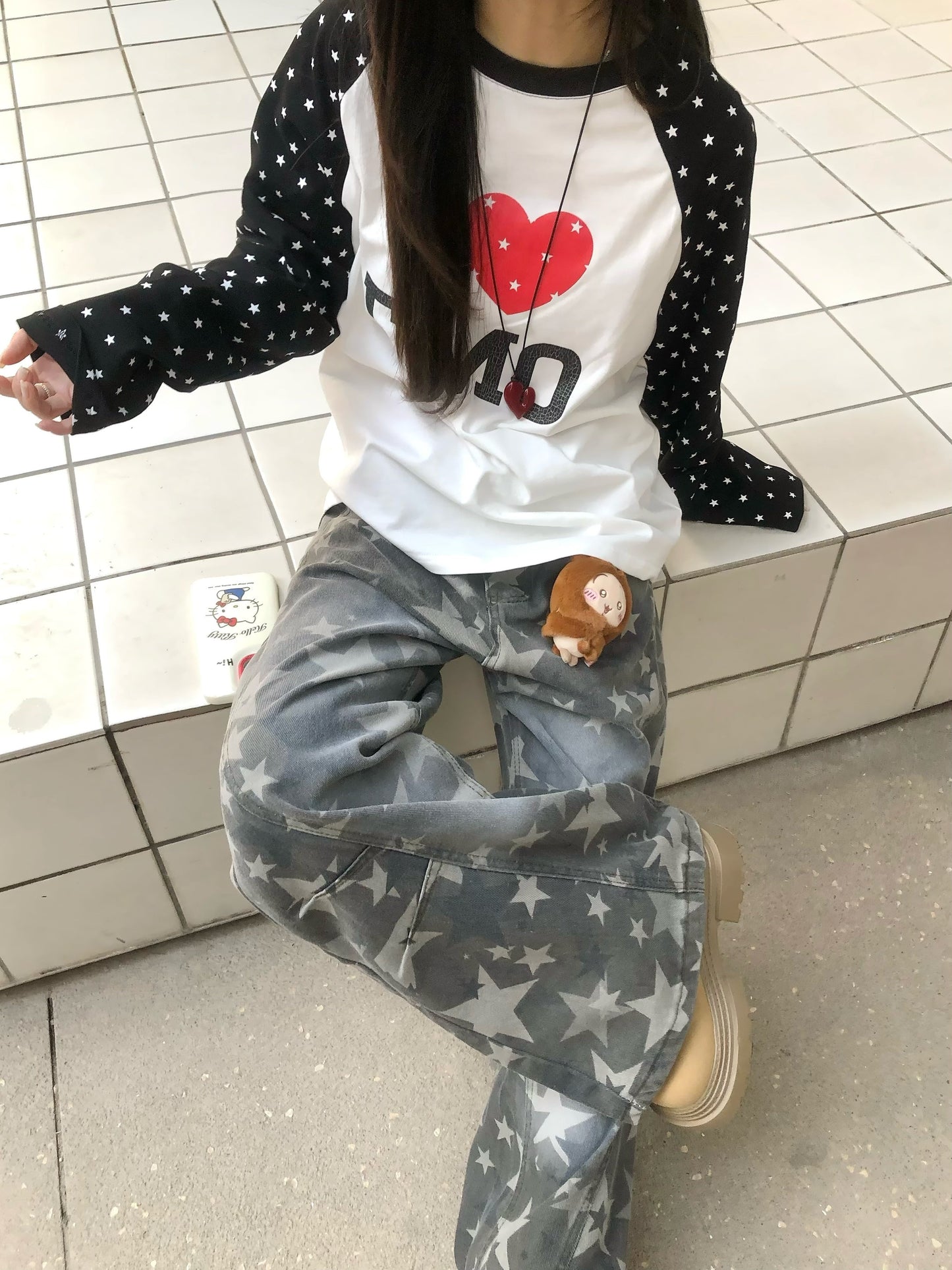 CapCabin “I ♥ EMO” Raglan Long Sleeve Tee