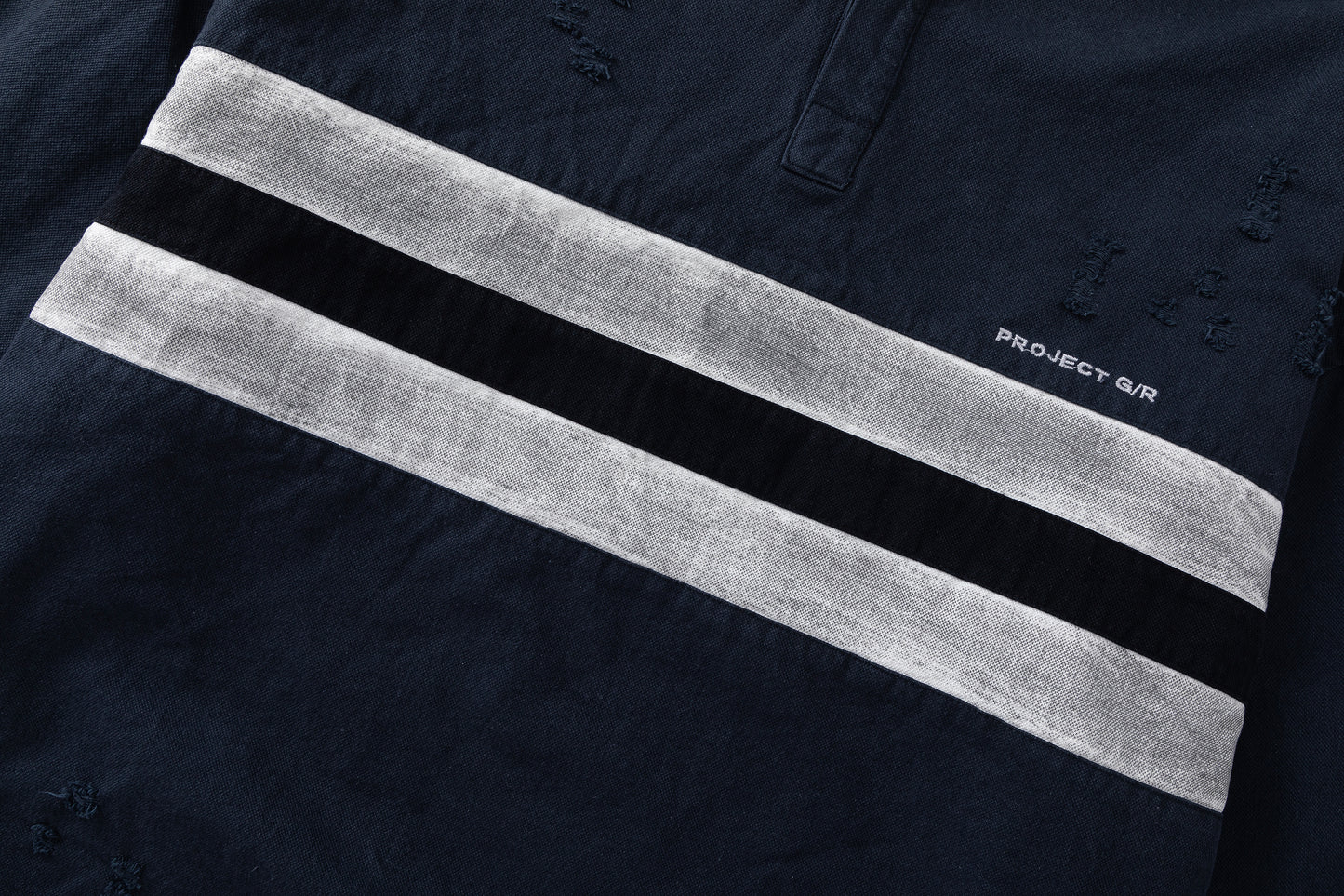 PROJECT G/R Striped Distressed Rugby Polo Shirt
