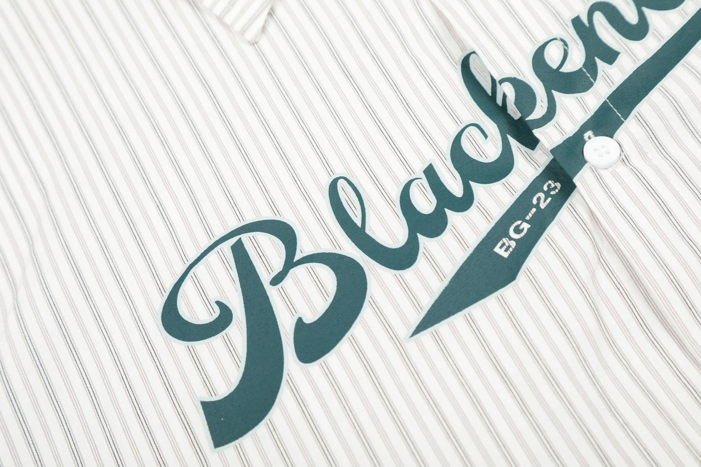 CapCabin Striped Logo Button-Up Shirt