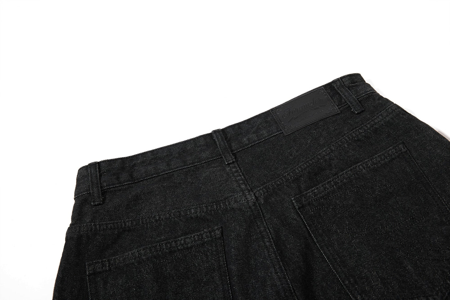 CapCabin Asymmetric Button Denim Shorts