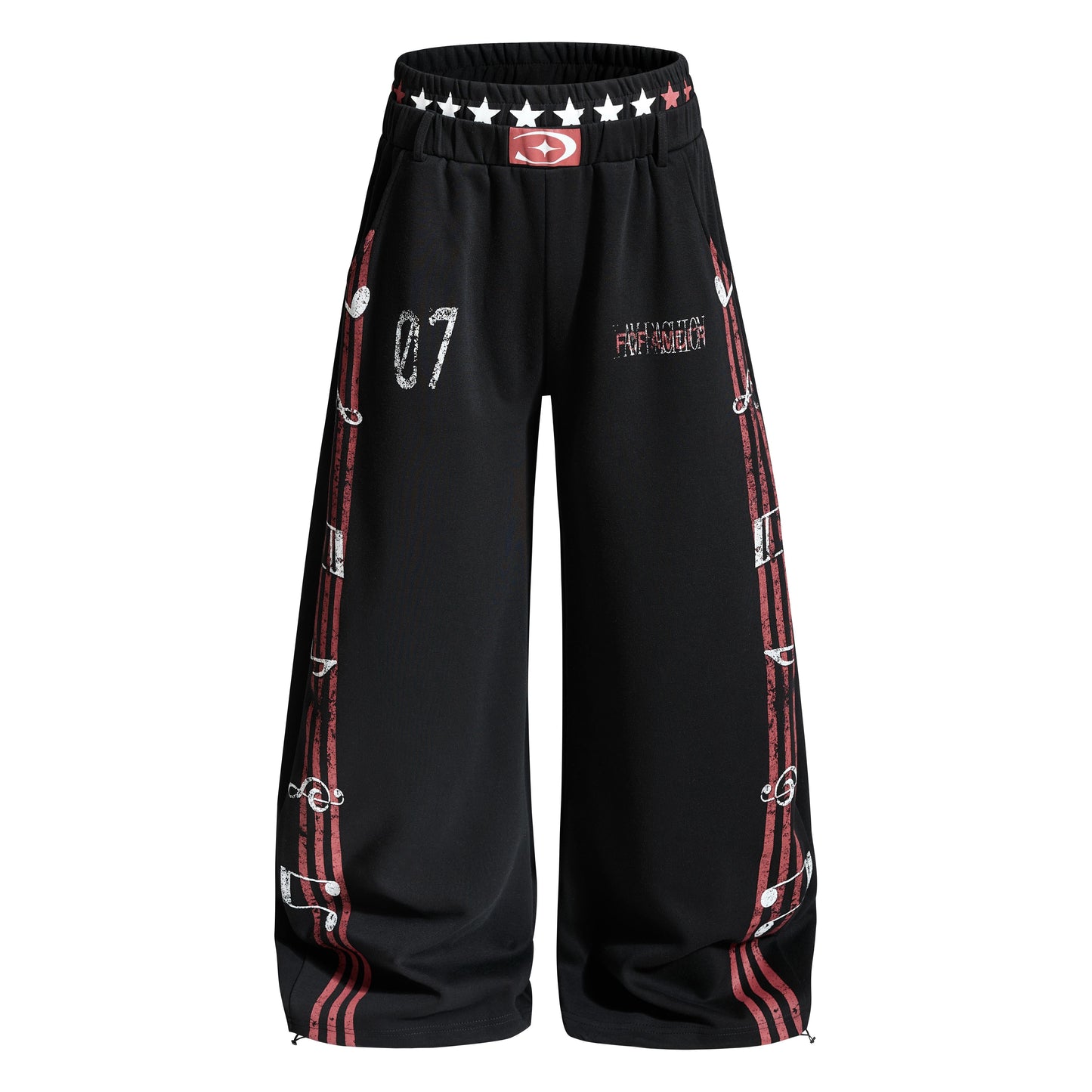 CapCabin Vintage Stripe Graphic Wide-Leg Pants