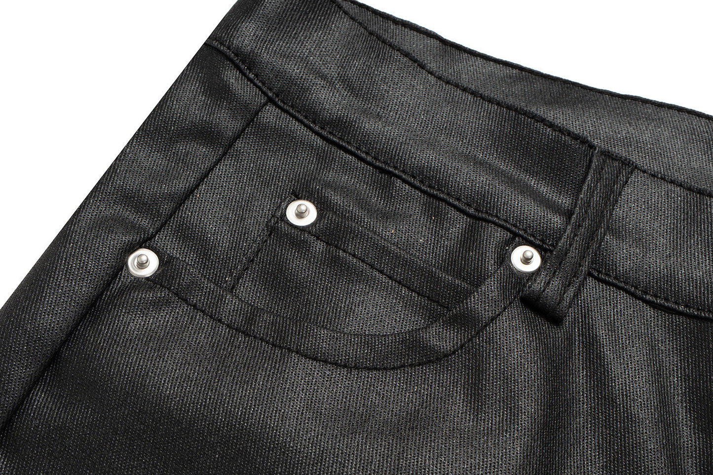 CapCabin Blade-Cut Zip Leather Pants
