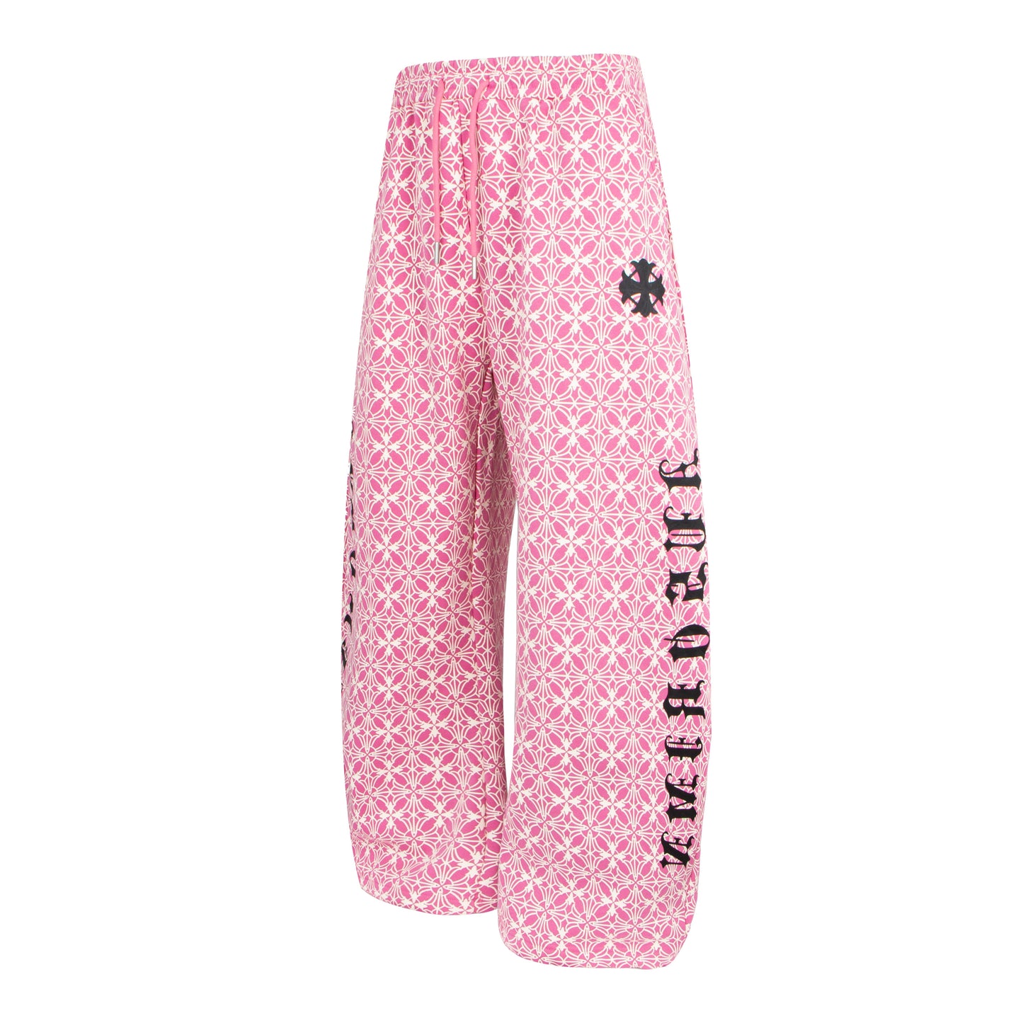 CapCabin All-Over Pattern Graphic Wide-Leg Pants