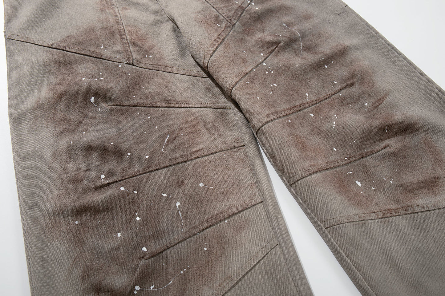 CapCabin Distressed Panel Wide-Leg Pants