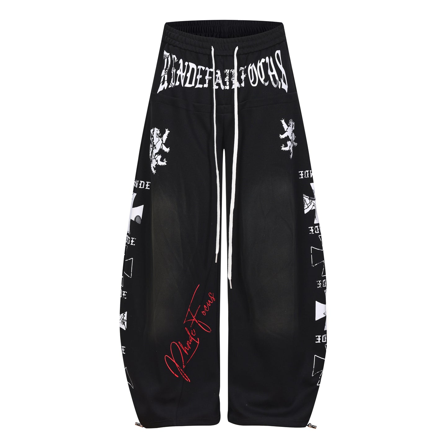 CapCabin Gothic Script Wide-Leg Pants