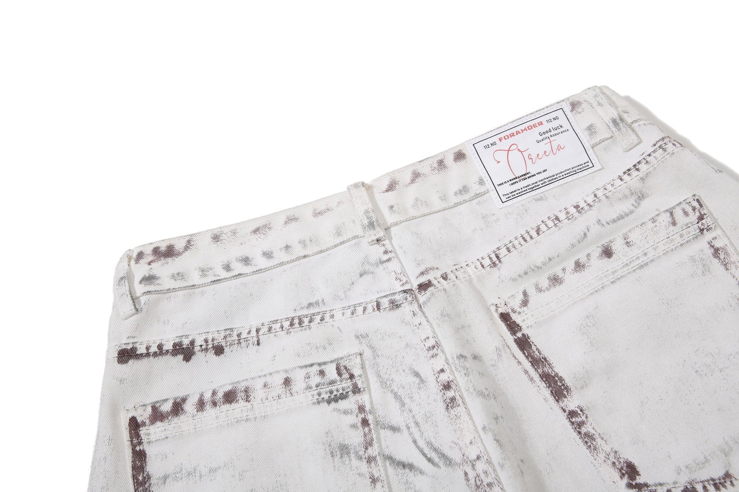 CapCabin Washed Panel Denim Pants