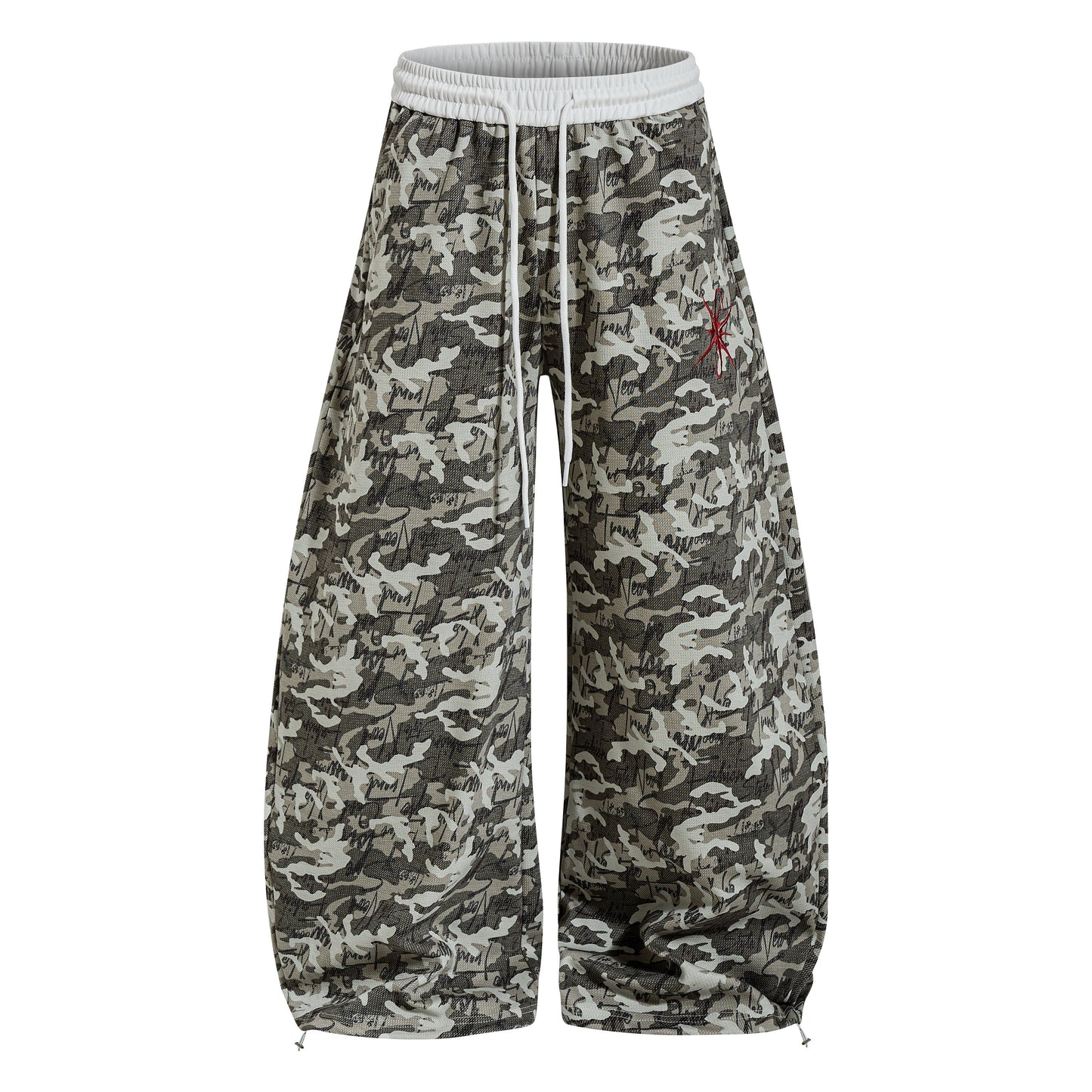 CapCabin Camo Script Wide-Leg Pants