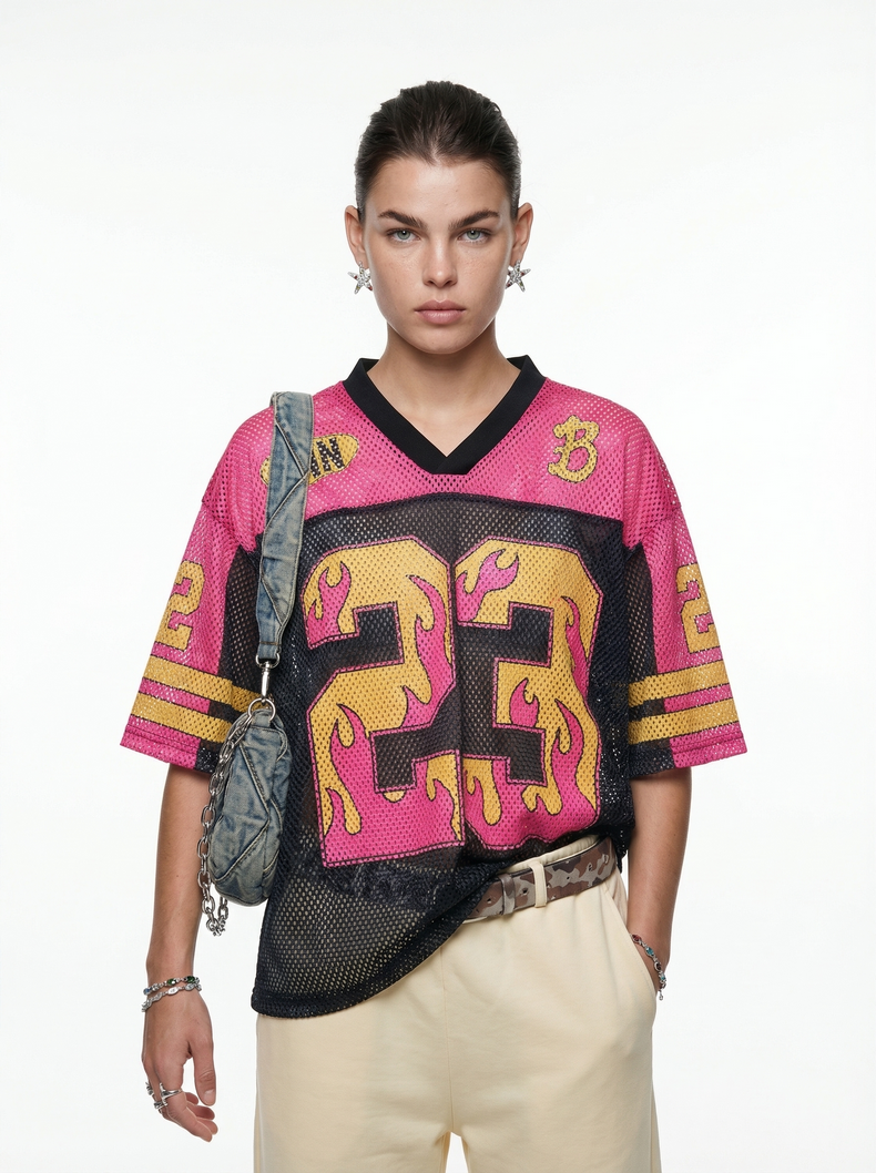 CapCabin “Flame 23” Mesh Jersey T-Shirt