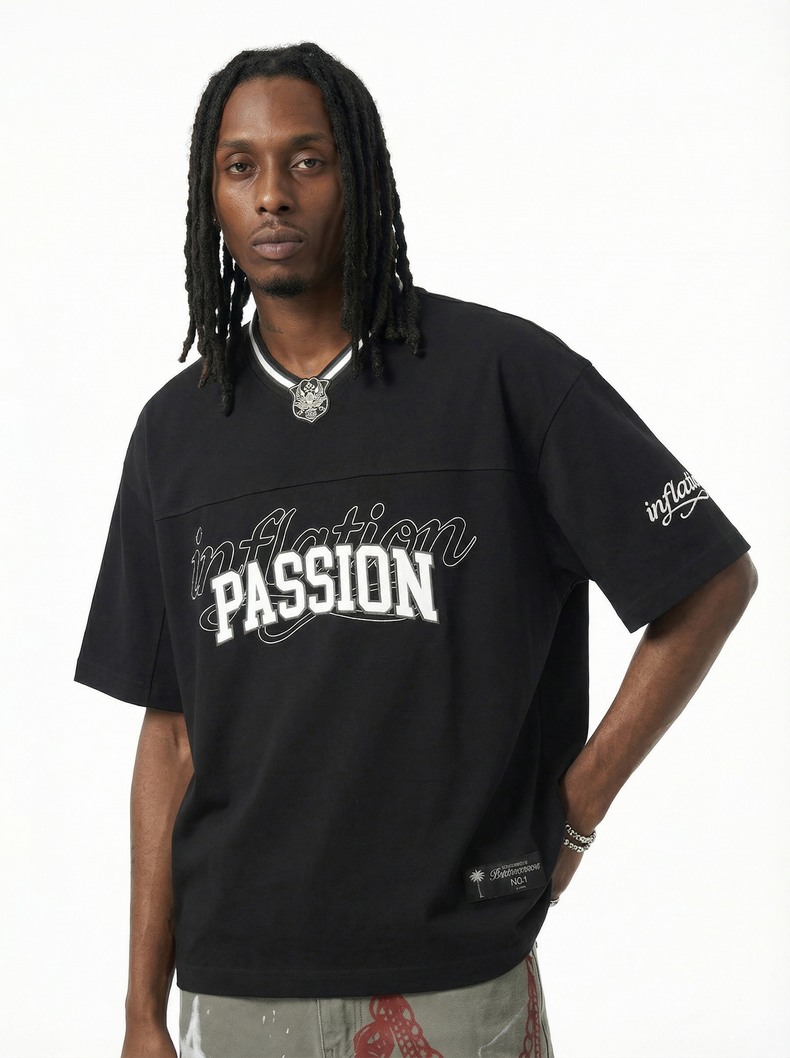CapCabin Passion Graphic V-Neck Tee