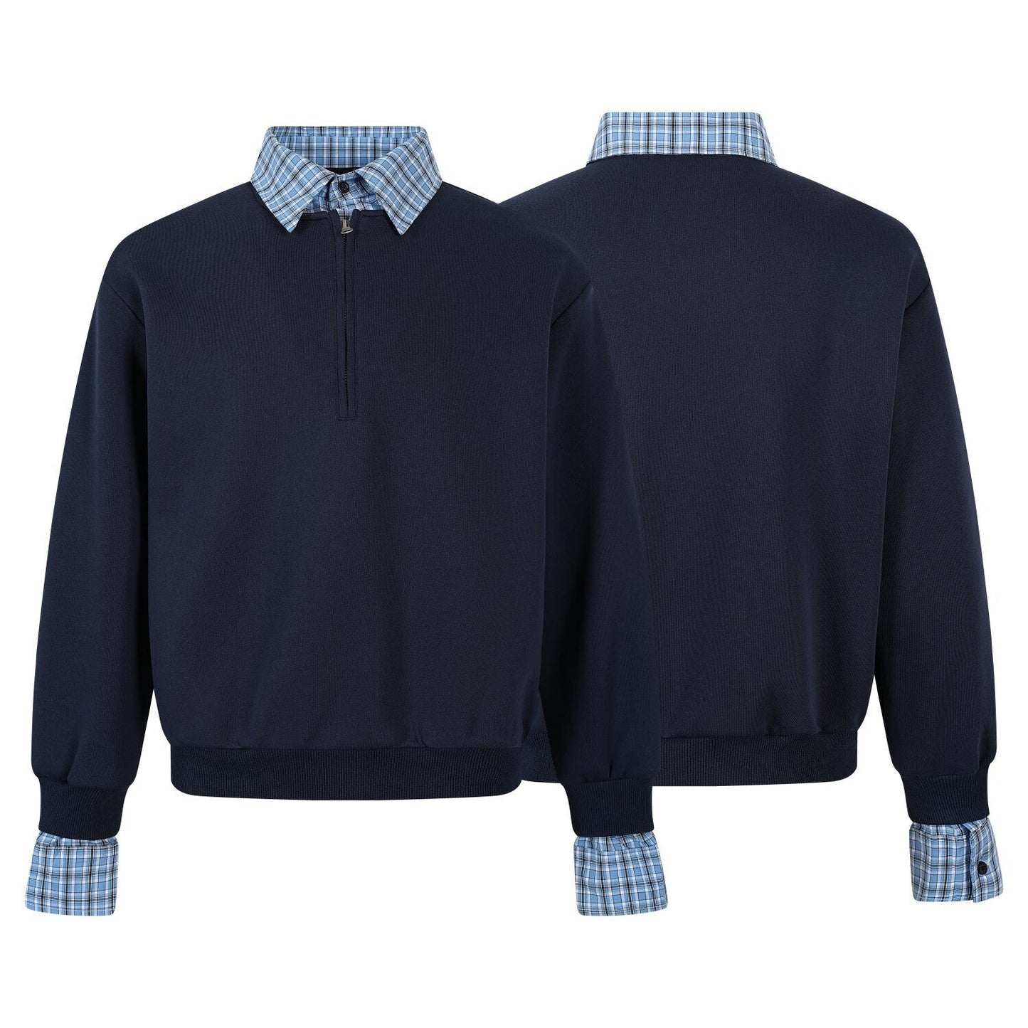 CapCabin Layered Collar Half-Zip Pullover