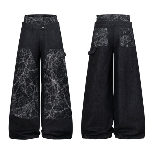 CapCabin Cracked Panel Wide-Leg Pants