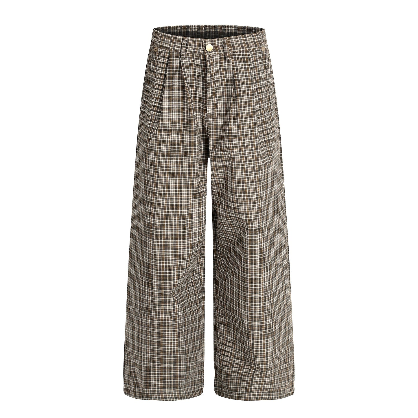CapCabin “Vintage Check Wide-Leg Pants”