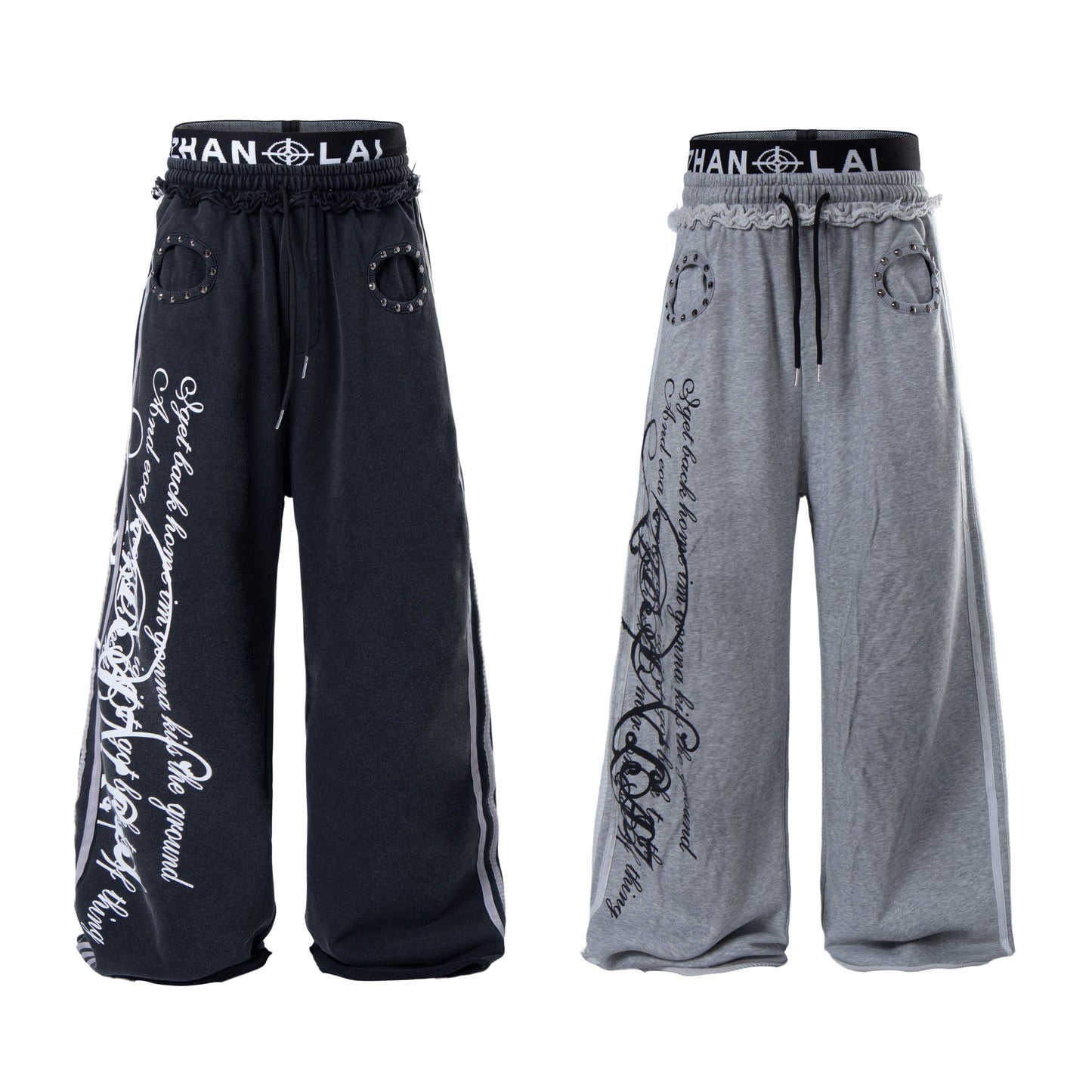 CapCabin Script Graffiti Wide-Leg Sweatpants