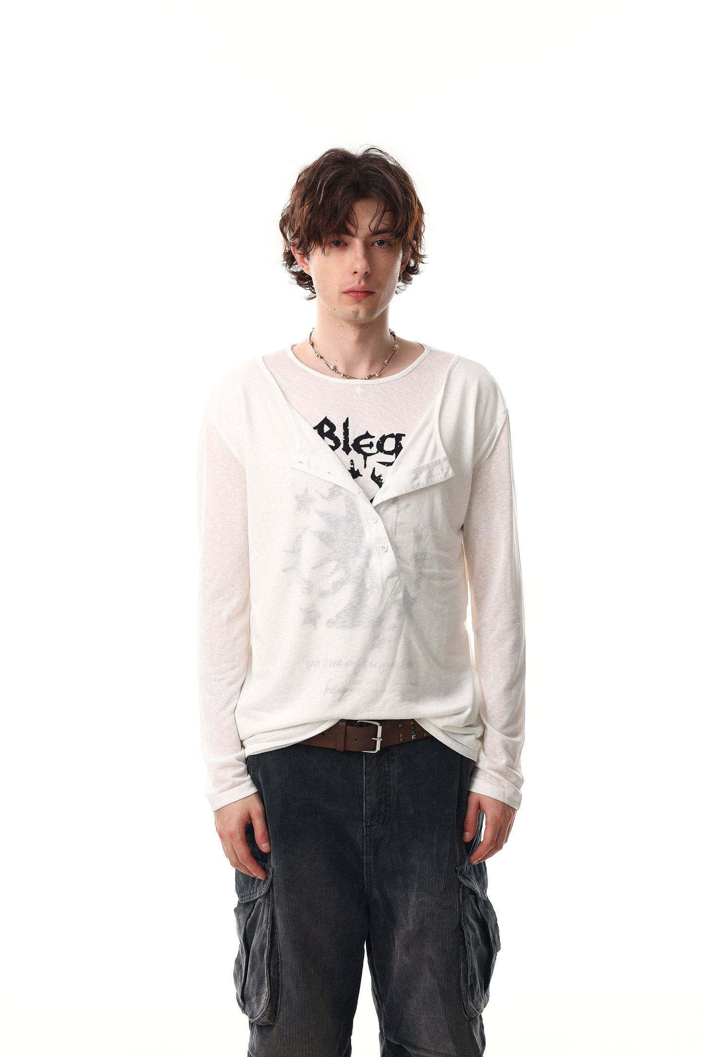 CapCabin Graphic Long Sleeve Henley Tee