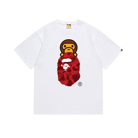 BAPE Red Camo Ape Head Graphic T-Shirt