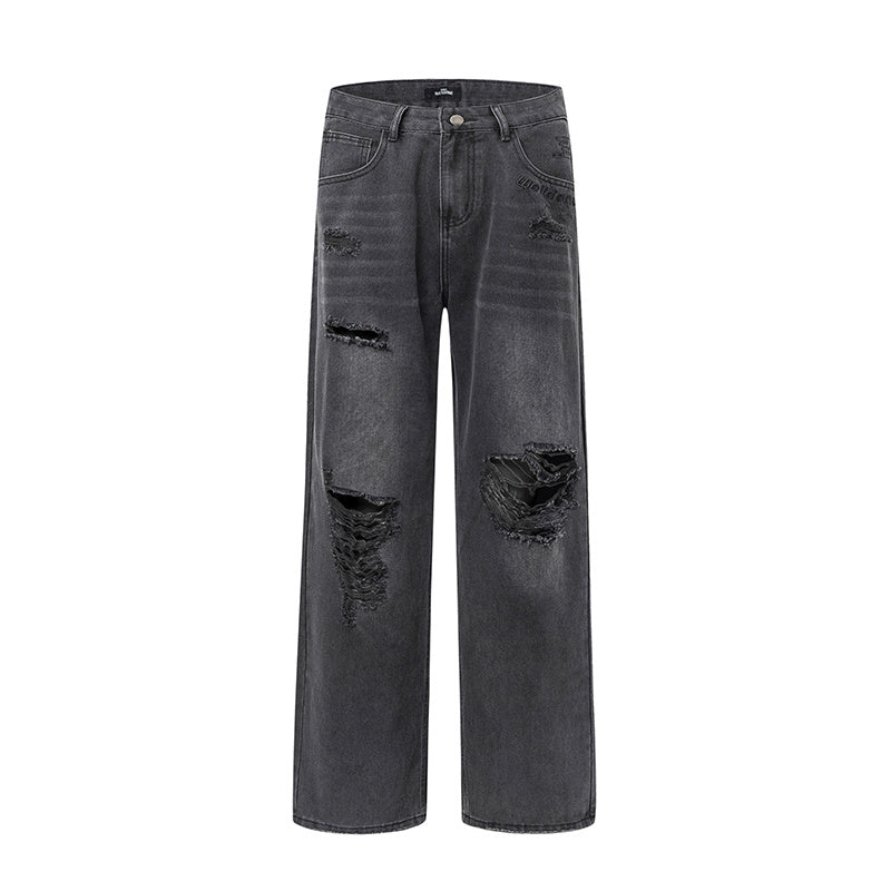 WELLDONE Distressed Straight-Leg Jeans