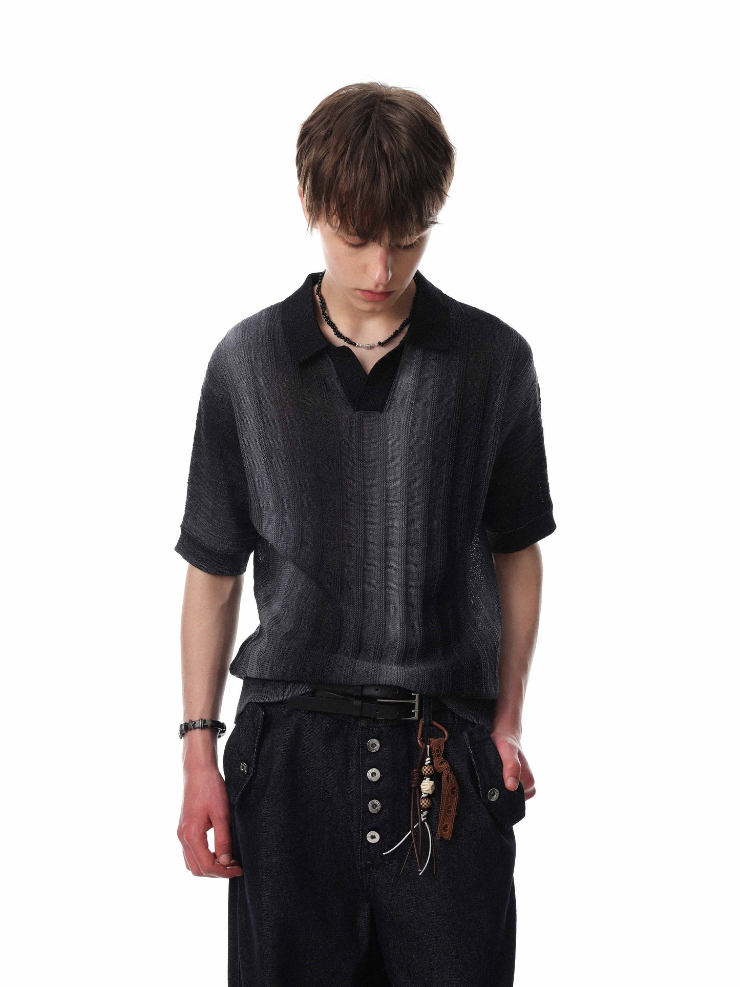 CapCabin “Gradient Knit Polo Tee”