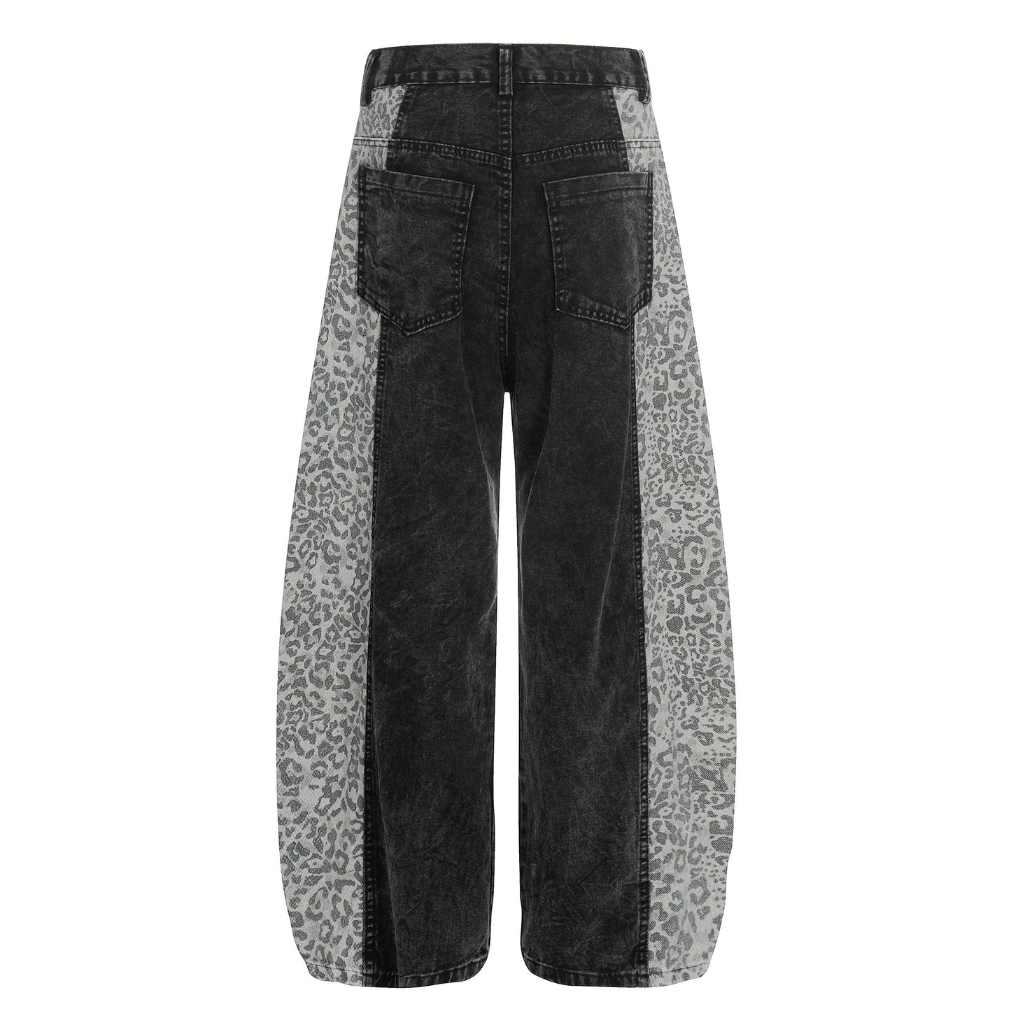 CapCabin Leopard Panel Denim Pants