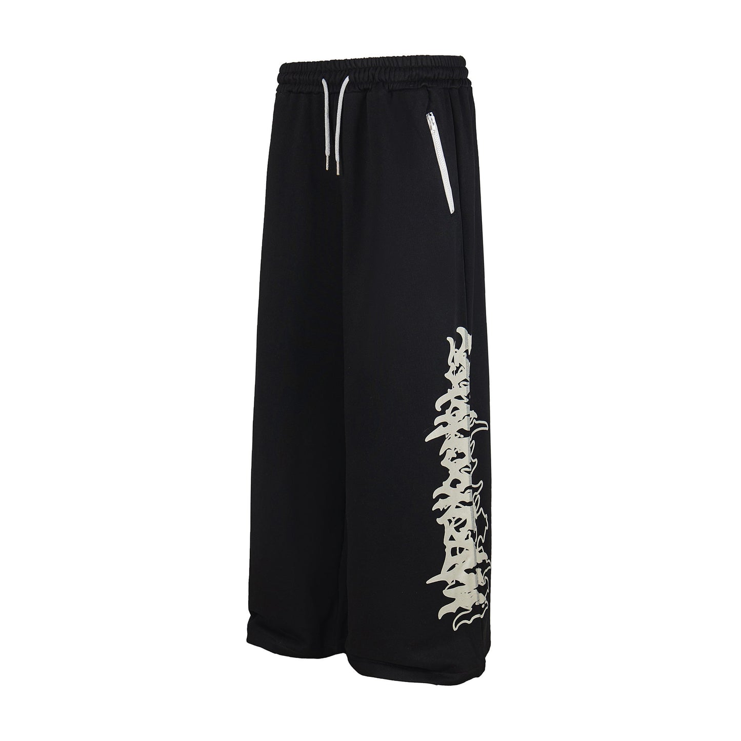 CapCabin Flame Script Wide-Leg Sweatpants
