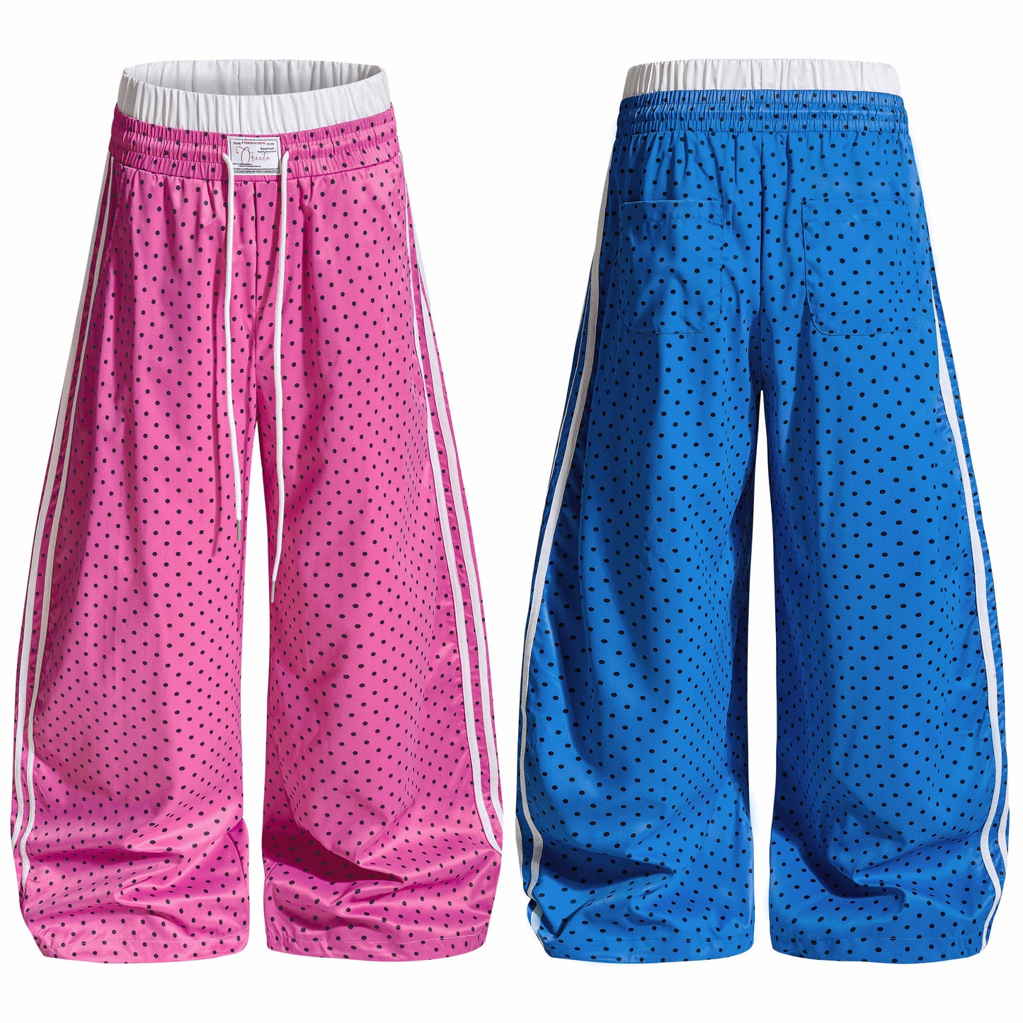 CapCabin Polka Stripe Wide-Leg Pants
