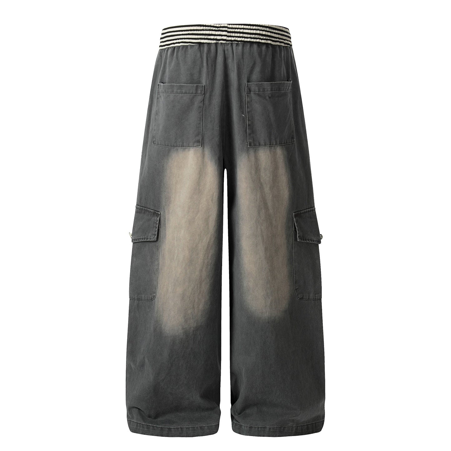 CapCabin Washed Cargo Wide-Leg Pants