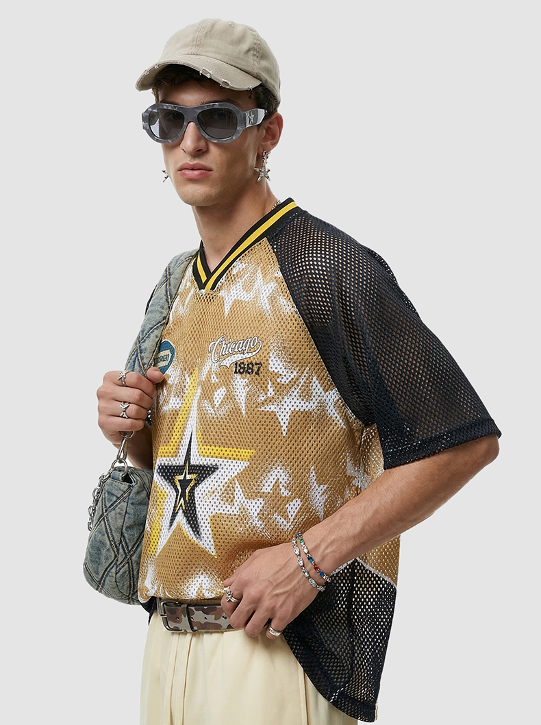 CapCabin “Star Impact” Mesh Jersey T-Shirt