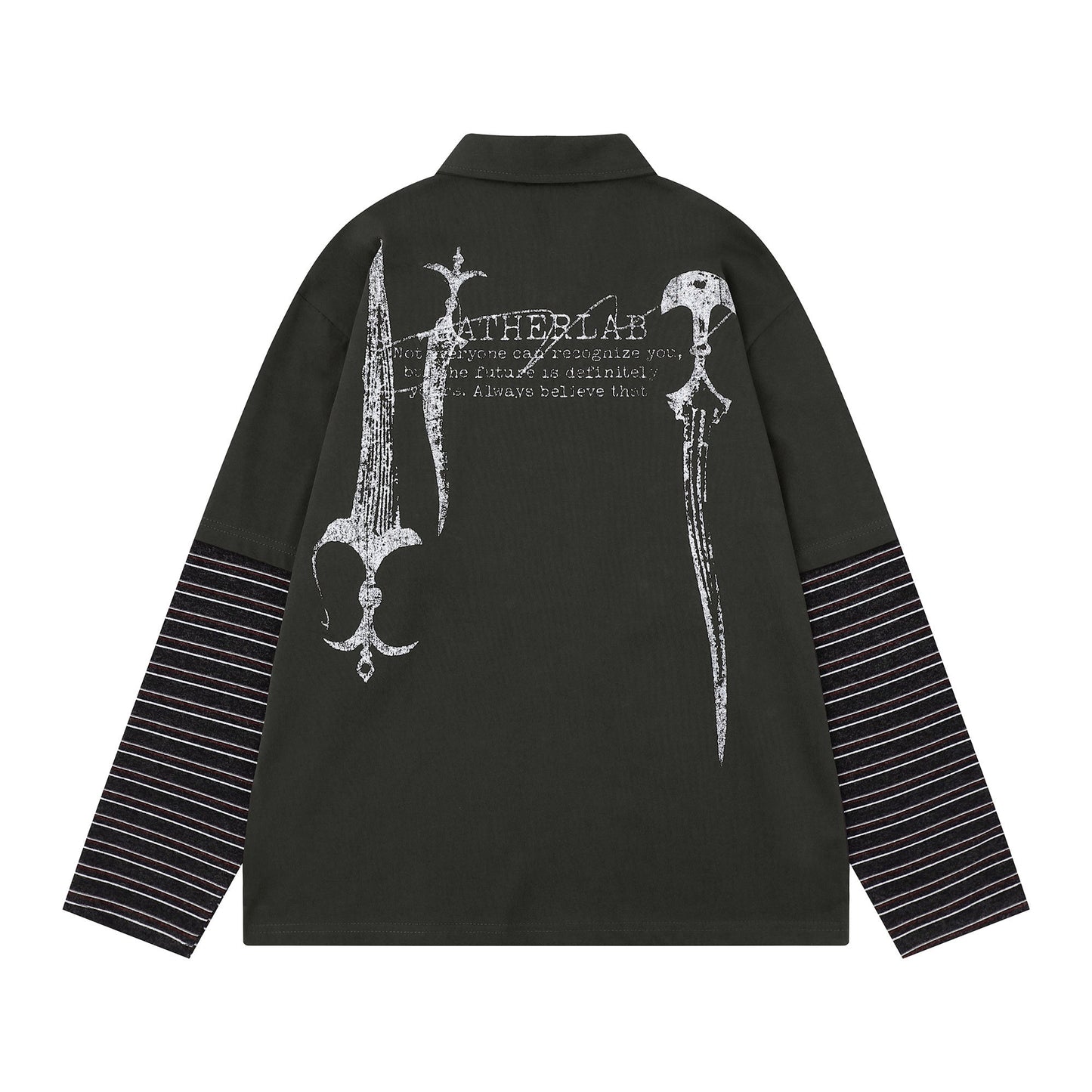 CapCabin Layered Graphic Long Sleeve Polo