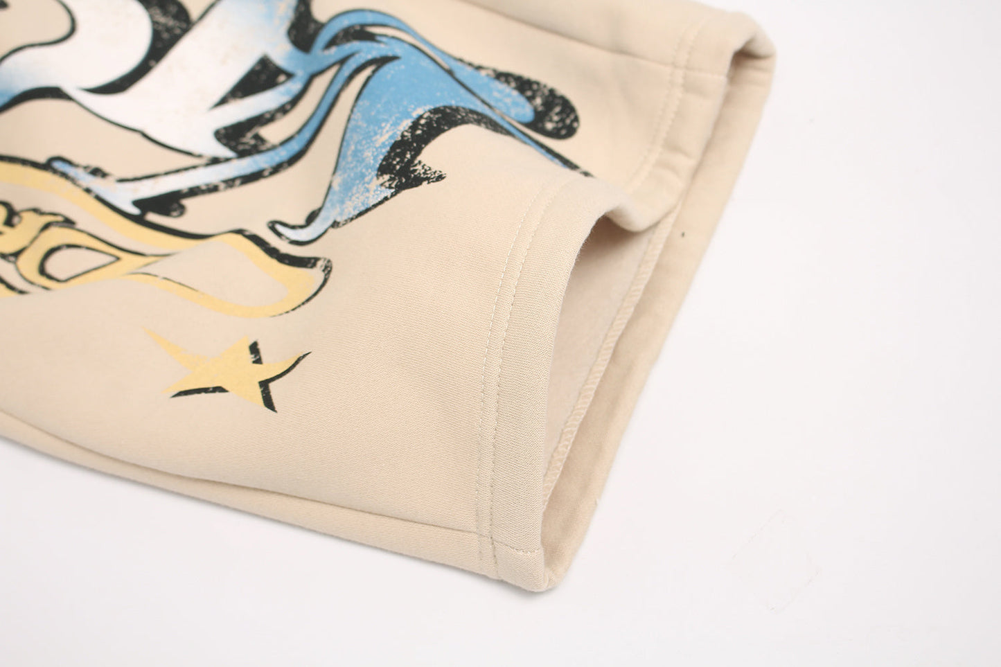 CapCabin Fleece-Lined Letter Graphic Wide-Leg Sweatpants