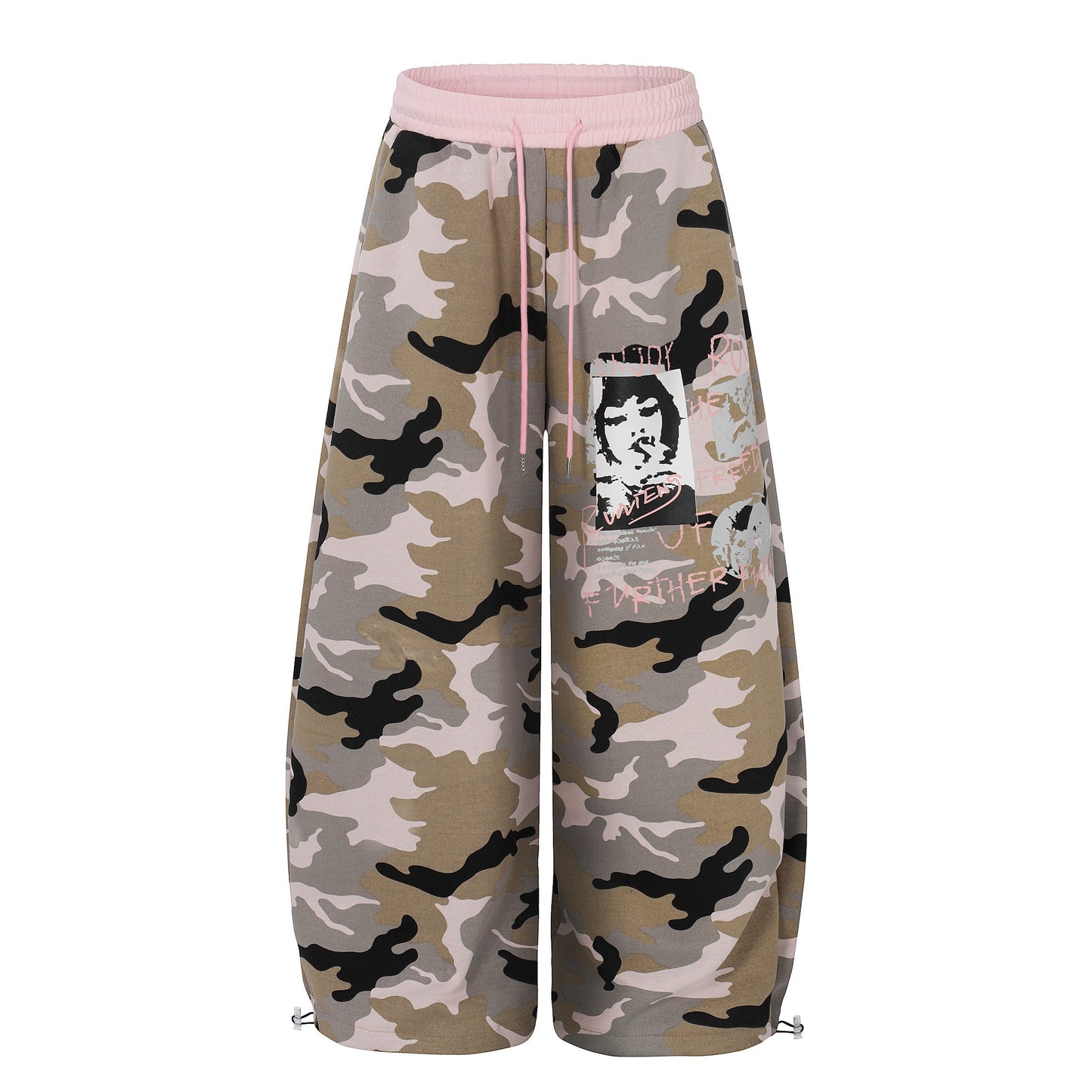 CapCabin Graphic Camo Wide-Leg Sweatpants