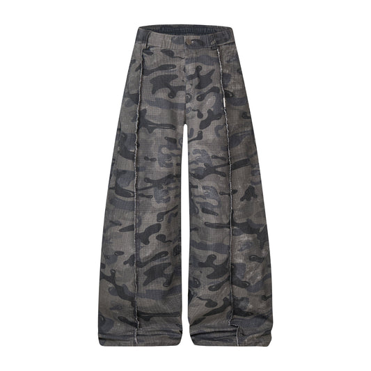 CapCabin Dark Camo Wide-Leg Pants