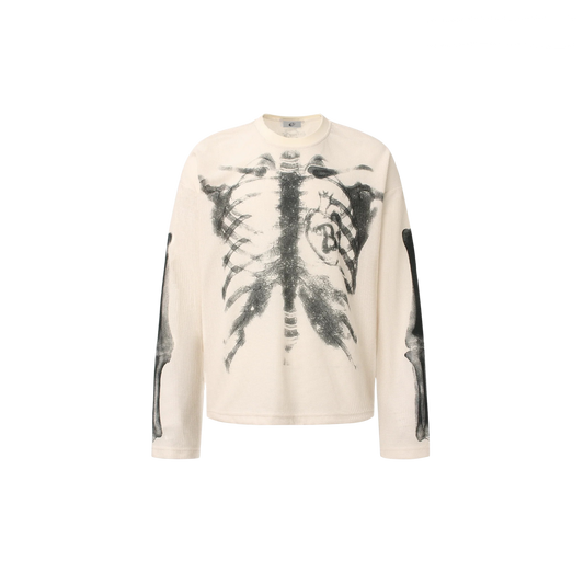 CapCabin Skeleton Print Long Sleeve Tee